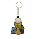 CH112001 - Chaveiro Primeira Eucaristia Emborrachado - 11x4,5cm