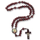 TE940181 - Terço Sagrado Coração de Maria Madeira - 37cm