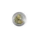 DZ112101 - Caixinha de Acrílico Primeira Eucaristia Dourada c/ Dezena - 3,7x3,7cm
