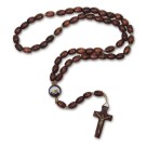 TE942428P12 - Terço São Padre Pio de Pietrelcina Madeira c/ 12un. - 45cm