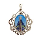 MD129007 - Medalha N. Sra. Aparecida Camafeu Níquel - 4,5x4cm