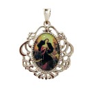 MD129029 - Medalha N. Sra. Desatadora dos Nós Camafeu Níquel - 4,5x4cm