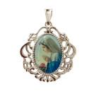 MD129039 - Medalha N. Sra. do Silêncio Camafeu Níquel - 4,5x4cm