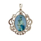 MD129104 - Medalha N. Sra. da Vitória Camafeu Níquel - 4,5x4cm