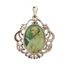 MD129480 - Medalha São Bernardo Camafeu Níquel - 4,5x4cm