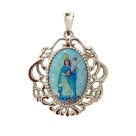 MD129011 - Medalha N. Sra. da Cabeça Camafeu Níquel - 4,5x4cm