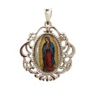 MD129024 - Medalha N. Sra. de Guadalupe Camafeu Níquel - 4,5x4cm