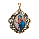 MD129240 - Medalha N. Sra. da Saúde Camafeu Ouro Velho - 4,5x4cm
