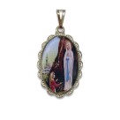 MD128026 - Medalha N. Sra. De Lourdes Rendada Níquel - 4,2x2,5cm