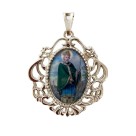 MD129441 - Medalha São Patrício Camafeu Níquel - 4,5x4cm