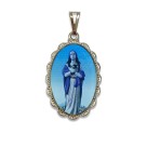 MD128107 - Medalha Santa Maria Madalena Rendada Níquel - 4,3x2,7cm