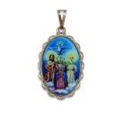 MD128496 - Medalha Divino Pai Eterno Rendada Níquel - 4,3X2,7cm