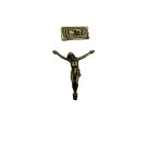 JC831205P2 - Jesus Cristo + INRI Metal Ouro Velho c/ 2un. - 4X3,3cm (02)