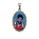 MD128550 - Medalha Beato Carlo Acutis Rendada Níquel - 4,2x2,5cm