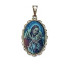 MD128406 - Medalha Jesus Bom Pastor Rendada Níquel - 4,2x2,5cm