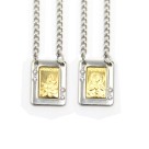 ES43031 - Escapulário N. Sra. Do Carmo Aço Inox c/ Strass - 61,8x1,3cm (R029)