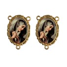 ET1953010 - Entremeio N. Sra. Das Dores Dourado Duplo Resinado 1un. - 3,2X2,2cm