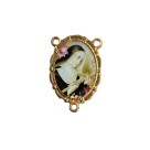 ET1953018 - Entremeio Santa Rita de Cássia Dourado Duplo Resinado 1un. - 3,2X2,2cm