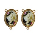 ET1953018 - Entremeio Santa Rita de Cássia Dourado Duplo Resinado 1un. - 3,2X2,2cm