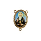 ET1632705 - Entremeio São Bento Dourado Duplo Resinado 1un. - 3,2X2,2cm