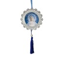 AO4101515 - Adorno N. Sra. Rainha da Paz MDF Branco Resinado - 22x9,7cm