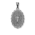 MD128500 - Medalha São Tarcísio Rendada Níquel - 4,2x2,5cm