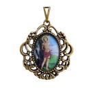 MD129620 - Medalha São Sebastião Camafeu Ouro Velho - 5x4,2cm