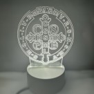 LU1970121 - Luminária Medalha de São Bento Led- 18,5x12,5cm