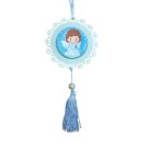 DE720212 - AdornoAnjo da Guarda MDF Azul Resinado - 22x9,6cm