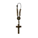 DZ610094 - Dezena São Padre Pio de Pietrelcina c/ Fecho (Proteção para Carro) - 22x3,5cm