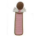 MP1980140 - Marcador de Página Anjo Rosa Crochê - 22x7cm