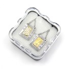 ES44021 - Escapulário São Jorge Aço Inox c/ strass - 61,8x1,2cm (R211)