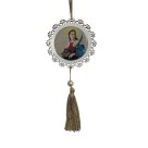 AO4101514 - Adorno Santa Luzia MDF Branco Resinado - 22x9,7cm
