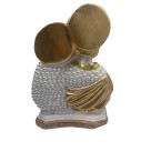 IM53080 - Imagem Sagrada Família Dourada c/ Pérola e Strass - 27,5x21cm