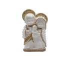 IM53003 - Imagem Sagrada Família c/ Pérola e Strass Dourada - 14x10cm