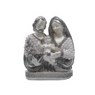 IM53041 - Imagem Sagrada Família Prata c/ Pérola e Strass - 18,5x14cm