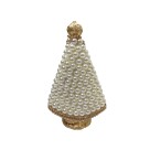IM100223 - Imagem N. Sra. Aparecida c/ Pérola Creme e Strass - 14,5x8,5cm