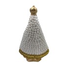 IM100280 - Imagem N. Sra. Aparecida c/ Pérola Branca e Strass - 22x14cm