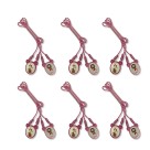 ES720108P6 - Escapulário N. Sra. do Carmo e Sagrado Coração de Jesus Infantil Acrílico Rosa c/ 6un. - 60x1,4cm