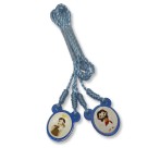 ES720109 - Escapulário N. Sra. do Carmo e Sagrado Coração de Jesus Infantil Acrílico Azul -  60x1,4cm