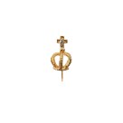 CS3133 - Coroa de Fundição c/ Strass Branco p/ Imagem de Nossa Senhora (mini 02) - 5x2cm Diâmetro 1cm