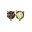 ET1631010P2 - Entremeio Medalha de São Bento Dourado Resinado c/ 2un. - 2x1,8cm