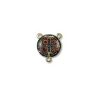 ET1631010P2 - Entremeio Medalha de São Bento Dourado Resinado c/ 2un. - 2x1,8cm
