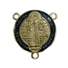 ET1631045 - Entremeio Medalha de São Bento Dourado Resinado- 5,2x4,3cm