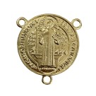 ET1630062 - Entremeio Medalha de São Bento Dourado - 5,2x4,3cm
