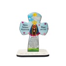 PE725000 - Cruz Pedestal N. Sra. Aparecida Infantil MDF - 14x10,7cm