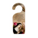 PLC199001 - Placa Santa Rita de Cássia para Maçaneta de Porta MDF - 18x7,3cm