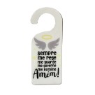PLC199300 - Placa Anjo Branco para Maçaneta de Porta MDF - 18x7,3cm