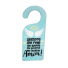 PLC199310 - Placa Anjo Azul para Maçaneta de Porta MDF - 18x7,3cm