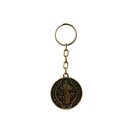CH412010 - Chaveiro São Bento Metal Ouro Velho - 9x3,3cm